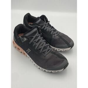 On Cloudflow Rock Rose Womens Mesh Lace Up Black Peach Running Shoes